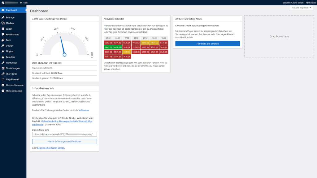 Dashboard 1-Euro-Business